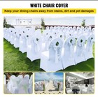 15pc White Polyester Banquet Chair Covers Wedding Reception Event Decor