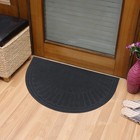 Rubber Doormat Indoor Outdoor Half Round Front Door Mat  Low Profile Welcome    