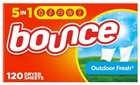 Bounce Dryer Sheets Laundry Fabric Softener  Outdoor Fresh 240 Ct   120 Ct