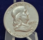 1956-p Franklin Half Dollar 90  Silver Coin - Nice Detail
