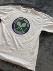 Wimbledon The Championships Tennis T Shirt England Mens Size Large L White