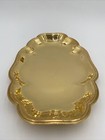 Lbny 24k Gold Plated    lehman    Tray Scalloped Serving Dish Vintage Vgc