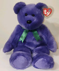Ty 2000 Vintage Beanie Buddy Employee Bear Large 14  Purple  Stuffed Toy Mwmts