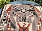 Antique Navajo Rug Wool Blanket Whirling Log Teec Nos Pos Regional 64  X 48 