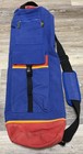 Vtg Yoga Mat Carrier Bag 90s Color Block Multi Zip Pocket Canvas Shoulder Strap