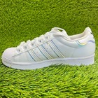 Adidas Superstar Boys Size 4 5y White Cloud Iridescent Casual Shoes Sneakers