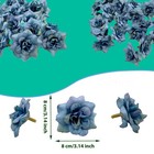 120 Pcs Grey Blue Artificial Silk Rose Flower Heads Wedding Bouquet Decor