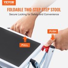 Vevor Step Stool Ladder 2-step Foldable 3 Adjustable Height Max Load 330lbs