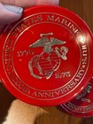 Awesome  2 Vtg Red United States Marine Corps 200th Anniversary Coaster 1975