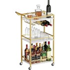 3 Tier Rolling Bar Home Cart Wine Drink Serving Kitchen Utility Cart W  Wheels