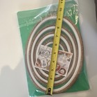 Vtg Set Of 4 Wooden Oval Embroidery Hoops Screw Closure Brown Rim White Htf 