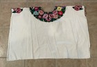 Vintage Huipil Guatemala Hand Woven Shirt Embroidered Flowers