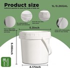 4 Pack 34oz Food Grade Plastic Buckets With Screw Lids   Handle  Reus   