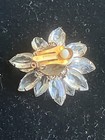 Unmarked Flower Clear Crystal Clip On Earring Can Be Used As A Shoe Clip As Well