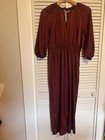Marc New York Women   s Size Large L Romper Jumpsuit Pants 3 4 Sleeve Satin