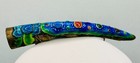 Old Export Antique Enameled Chinese Finger Guard Brooch - Minimal Enamel Loss