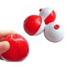 30pcs Red White Hard Abs Round 1 Inch Fishing Floats Push Button Float Bobbers