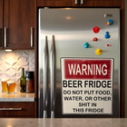 White Warning Beer Fridge Magnet  Funny Beer Fridge Magnet  Refrigerator Magnets