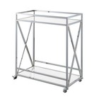 Oxford Chrome Glass Bar Cart With Shelf