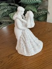Bride Groom Wedding Cake Topper Dancing Couple White Porcelain 5 5    Figurine