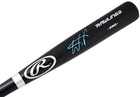 Wander Franco Autographed Signed Black Rawlings Pro Bat Tampa Bay Rays Jsa
