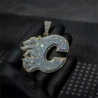 Men s 2 Ct Brilliant Cut Diamond Created Custom Any Letter Pendant 925 Silver