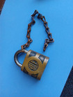 Large Yale Padlock   Brass Padlock  Yale   Towne Lock  Locksmith 6683   No Key 