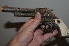 Vintage Texan Jr Hubley Cap Gun Western Toy Pistol With Steer Grips Antique 1950