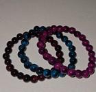 Multicolor Beaded Acrylic Stackable Tie Bracelets Set Bohemian Style Unisex