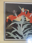 Antique 1950 s Japanese Woodblock Print  lily Flower  Seitei    Nisaburo 