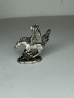Vintage 1994 Pewter Pegasus Winged Horse Figurine Blue Rhinestone Fantasy Mini