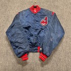 Vtg Mlb Starter Cleveland Indians Jacket Women s Xl 90s Bomber Stained