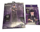 Wednesday Addams Adult Halloween Costume With  dress   Blazer  And Wig - New