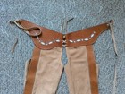 Vintage Handcrafted Cowboy Chaps 30x26 Motorcycle Pants Suede Leather Custom
