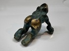 Vintage Bronze Frog Figurine Patina Finish Heavy