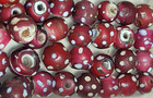 Antique Lampwork African Trade Beads Venetian Made Glass Red Eye Skunk Beads
