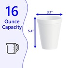 Mr Miracle 16 Oz Styrofoam Cups  Disposable Foam Cups  25 16 Ounce  White