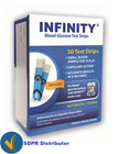 Infinity Glucose Kit   1 Meter   50 Strips  Lancing  Free Shipping To Usa And Pr