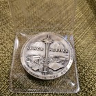 1962 Seattle Worlds Fair Space Needle Silver 3d Souvenir Medal   Token In Case