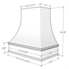 Unfinished Wood Range Hood Curved Front With Decorative Molding 30  To 48  Wide