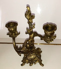Antique Rococo Revival Style Candelabra With Enamel Inset