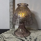 Vintage Princess House 3 Piece Iridescent Pink Purple Glass Fairy Lamp Amethyst