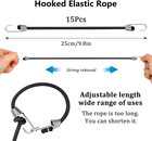 15 Pack 11 Inch Bungee Cords With Hooks  Light Duty Elastic Straps Rubber Tie Do