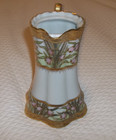 Antique 7 1 2  Height Nippon Porcelain Gold Moriage Beadeding Gilt Chocolate Pot