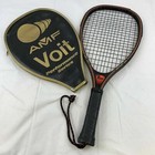 Amf Voit Racquetball Racquet Vintage 1970 s Impact  1xp Black Leather Grip-cover