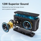 Bluetooth Speaker Portable Waterproof 12w Wireless Bass Sound Black