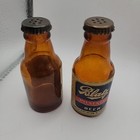 Vintage Blatz Pilsener Beer Bottle Salt And Pepper Shakers Collectible Glass