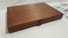 Wooden Coin Tray Cabinet Coin  Medal Storage Box 2 Trays Collection Holder Wood