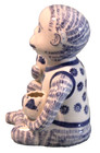 Vintage Asian Monkey Cobalt Blue The Canton Collection Taper Candle Holder Vgc