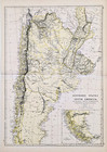 1875 South America Map Original Patagonia Buenos Aires La Plata  23x17 